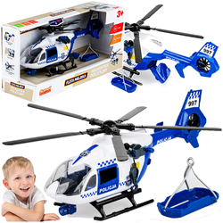 HELIKOPTER POLICYJNY ŚMIGŁOWIEC Z WYCIĄGARKĄ POLICJA DŻWIĘK ŚWIECI DUMEL