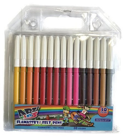 FLAMASTRY PISAKI 30 KOLORÓW ARTI KIDS SZKOLNE INTENSYWNE ŻYWE GRANIT