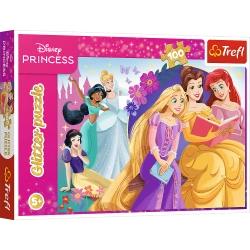 PUZZLE 100 Z BROKATEM KSIĘŻNICZKI BLASK MAGII PRZYJAŹNI TREFL 14834