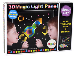 UKŁADANKA MAGICZNA TABLICA EDUKACYJNA 3D PODŚWIETLANA 276 ELEMENTÓW 