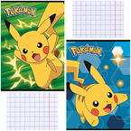 ZESZYT A5 KRATKA 16 KARTEK POKEMON PIKACHU SZKOLNY LAMINOWANY - 2 sztuki