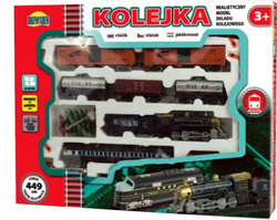 MEGA KOLEJKA ELEKTRYCZNA LOKOMOTYWA I WAGONY 449CM