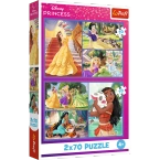 PUZZLE 2x70 DISNEY PRINCESS BAJKOWE DNI KSIĘŻNICZKI UKŁADANKA 34440 TREFL