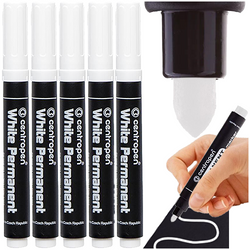 MARKER PISAK FLAMASTER PERMANENTY OKRĄGŁY 2.5mm BIAŁY CENTROPEN - 5 szt.