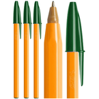 DŁUGOPIS BIC ORANGE FINE 0,8mm Z ZATYCZKĄ ORYGINALNY ZIELONY - 3 sztuki