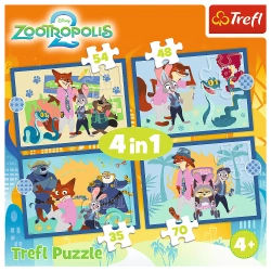 PUZZLE 4w1 ZOOTOPIA PEŁNA PRZYGÓW ZWIERZOGRÓD 2 207 ELEMENTÓW 34677 TREFL