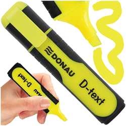 ZAKREŚLACZ MARKER FLUORESCENCYJNY ŚCIĘTY DONAU D-TEXT FLUO ŻÓŁTY
