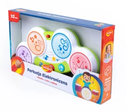 PERKUSJA ELEKTRONICZNA MELODIE KOLOROWE ŚWIATEŁKA INSTRUMENT BONGOSY DUMEL