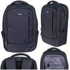 PLECAK NA LAPTOPA DONAU TRAVEL BERLIN 16L USB+KABEL CZARNY NIEPRZEMAKALNY