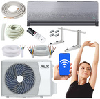 KLIMATYZATOR ŚCIENNY AUX C-PRO GREY 3,5kW ZESTAW SAMODZIELNY MONTAŻ 3MB