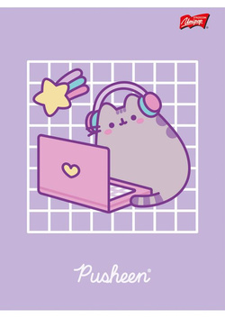 ZESZYT A5 W KRATKĘ 60 KARTEK LAMINOWANY UNIPAP MAJEWSKI PUSHEEN KOTEK