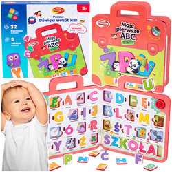 PUZZLE DŹWIĘKI WOKÓŁ NAS MOJE PIERWSZE ABC NAUKA LITEREK PIOSENKI DUMEL