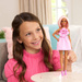BARBIE FASHIONISTAS LALKA MODOWA W RÓŻOWEJ SUKIENCE Z RÓŻĄ MATTEL