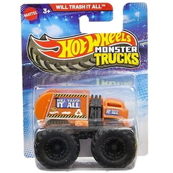 HOT WHEELS MONSTER TRUCKS WILL TRASH IT ALL SAMOCHÓD ŚMIECIARKA AUTO MATTEL