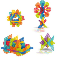 KLOCKI KONSTRUKCYJNE MAŁYCH GENIUSZY EDUKACYJNE GEOMETRYCZNE 224 EL. ASKATO