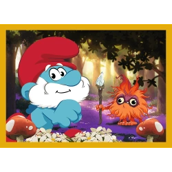 PUZZLE ŻYCIE W WIOSCE SMERFÓW UKŁDANKA 4w1 207 ELEMENTÓW 34664 TREFL