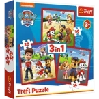 PSI PATROL PUZZLE WESOŁE PIESKI PSIEGO PATROLU 3w1 106 EL. 34867 TREFL