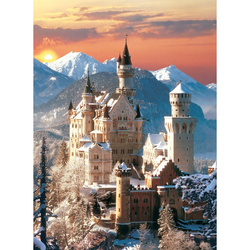 PUZZLE ZAMEK NEUSCHWANSTEIN WIDOK GÓRY ZIMOWY KRAJOBRAZ 1500 EL. CLEMENTONI