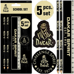 ZESTAW SZKOLNY 5 SZTUK GUMKA TEMPERÓWKA 2 OŁÓWKI DAKAR CHALLENGE SPIRIT