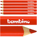 KREDKA BAMBINO TRÓJKĄTNA W DREWNIANEJ OPRAWIE GRUBA JUMBO CZERWONA - 5 szt.