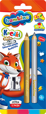 KREDKI BAMBINO GRUBE JUMBO ZŁOTA SREBRNA - 3 opak.