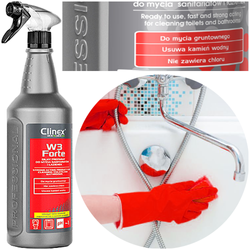 CLINEX ZESTAW DO CZYSZCZENIA ŁAZIENKA 5w1 FUGA WC KAMIEŃ MYDŁO LUSTRA