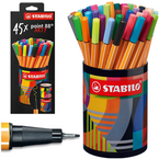 CIENKOPISY STABILO POINT 88 METALOWA PUSZKA PISAKI FLAMASTRY 45 KOLORÓW