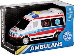 AMBULANS KARETKA POGOTOWIE RATUNKOWE SYRENY ŚWIATŁA SAMOCHÓD Z DŹWIĘKIEM