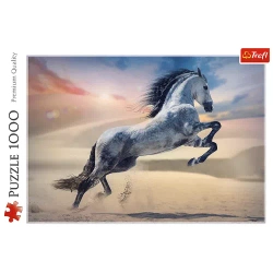 PUZZLE 1000 ELEMENTÓW MAJESTATYCZNY KOŃ GALOPUJĄCY O ZACHODZIE SŁOŃCA TREFL