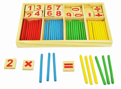 DREWNIANE LICZYDŁO CYFERKI PATYCZKI DO LICZENIA