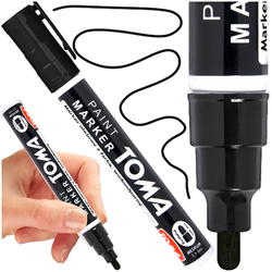 MARKER OLEJOWY DO DREWNA METALU WODOODPORNY CZARNY TOMA OKRĄGŁY - 5 szt.