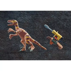 PLAYMOBIL DINO RISE OBRONA PRZED KŁUSOWNIKIEM DINOZAUR DEINONYCH KLOCKI 
