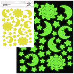 NAKLEJKI FLUORESCENCYJNE ŚWIECĄCE W CIEMNOŚCI GWIAZDY SŁOŃCE 39szt. TITANUM