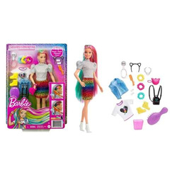 BARBIE LALKA LEOPARD FIGURKI AKCESORIA KOLOROWA FRYZURA PANTERKA MATTEL