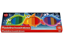 PLASTELINA KWADRATOWA SZKOLNA 18 KOLORÓW INTENSYWNE ŻYWE MONA ST.MAJEWSKI