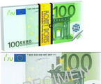 NOTES KLEJONY KARTECZKI BANKNOT 100 EURO 70 KARTEK KRATKA PANTA PLAST
