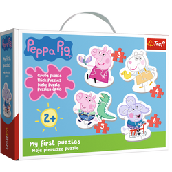 PUZZLE BABY GRUBE 4W1 UROCZA ŚWINKA PEPPA UKŁADANKA - 36086 TREFL 2+