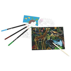 WYDRAPYWANKA I KOLOROWANKA ZWIERZĄTKA ZOO Z RYSIKIEM 6 ARKUSZY - KIDEA