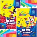 BLOK RYSUNKOWY KOLOROWY A3 15 ARKUSZY 80g SZKOLNY ASTRINO ASTRA - 2 sztuki