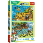 PUZZLE 2x70 TREFLIKI W KRAINIE ZWIERZĄT SPY GUY UKŁADANKA 34445 TREFL