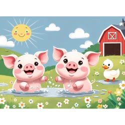 PUZZLE 30 ELEMENTÓW WESOŁE ŻYCIE NA WSI ŚWINKI UKŁADANKA TREFL 18334