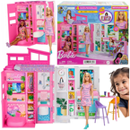 LALKA BARBIE I PRZYTULNY DOMEK ROZKŁADANY ŁAZIENKA KUCHNIA SYPIALNIA MATTEL