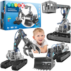 STEMX KOPARKA HYDRAULICZNA BULDOŻER DO SKŁADANIA 3w1 MAŁY NAUKOWIEC KLOCKI