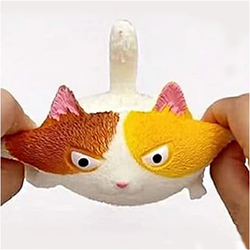 GUMOWY KOTEK ANTYSTRESOWY ASKATO GNIOTEK DO ŚCIASKANIA ROZCIĄGANIA BIAŁY