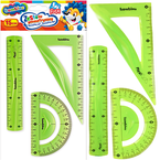 ZESTAW GEOMETRYCZNY FLEXI BAMBINO 3w1 LINIJKA 15 cm EKIERKA KĄTOMIERZ