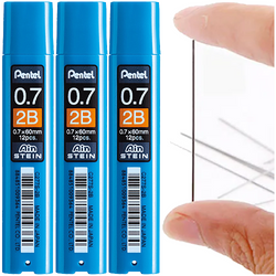 WKŁADY DO OŁÓWKA AUTOMATCZNEGO GRAFITY 0.7mm 2B PENTEL AIN STEIN - 3 op.