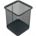 PRZYBORNIK NA BIURKO ORGANIZER METALOWY KWADRATOWY CZARNY SIATKA Q-CONNECT