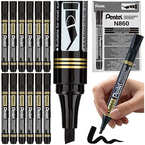 MARKER PISAK FLAMASTER PERMANENTNY ŚCIĘTY PENTEL N860 CZARNY - 12 szt.