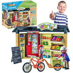 PLAYMOBIL WIEJSKI SKLEP CAŁODOBOWY FIGURKI AKCESORIA ROWER COUNTRY 83 EL.