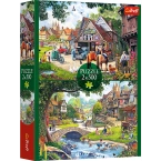 PUZZLE 2x500 ELEMENTÓW SIELANKOWE ŻYCIE MIASTECZKO UKŁADANKA 37494 TREFL